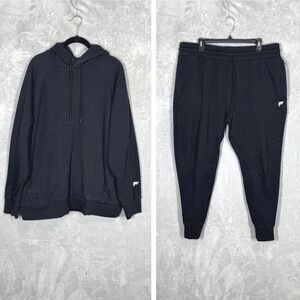 Fabletics Black Hoodie Sweatshirt Jogger Pants Set Men's 2X Athleisure Active